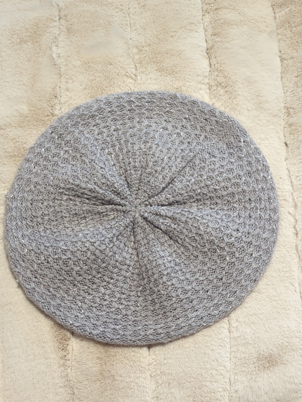 Calvin Klein Silver-Gray Knit Beret